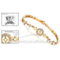 Handmade fashion jewelry free sample 7~8" gold plated crystal bracelet